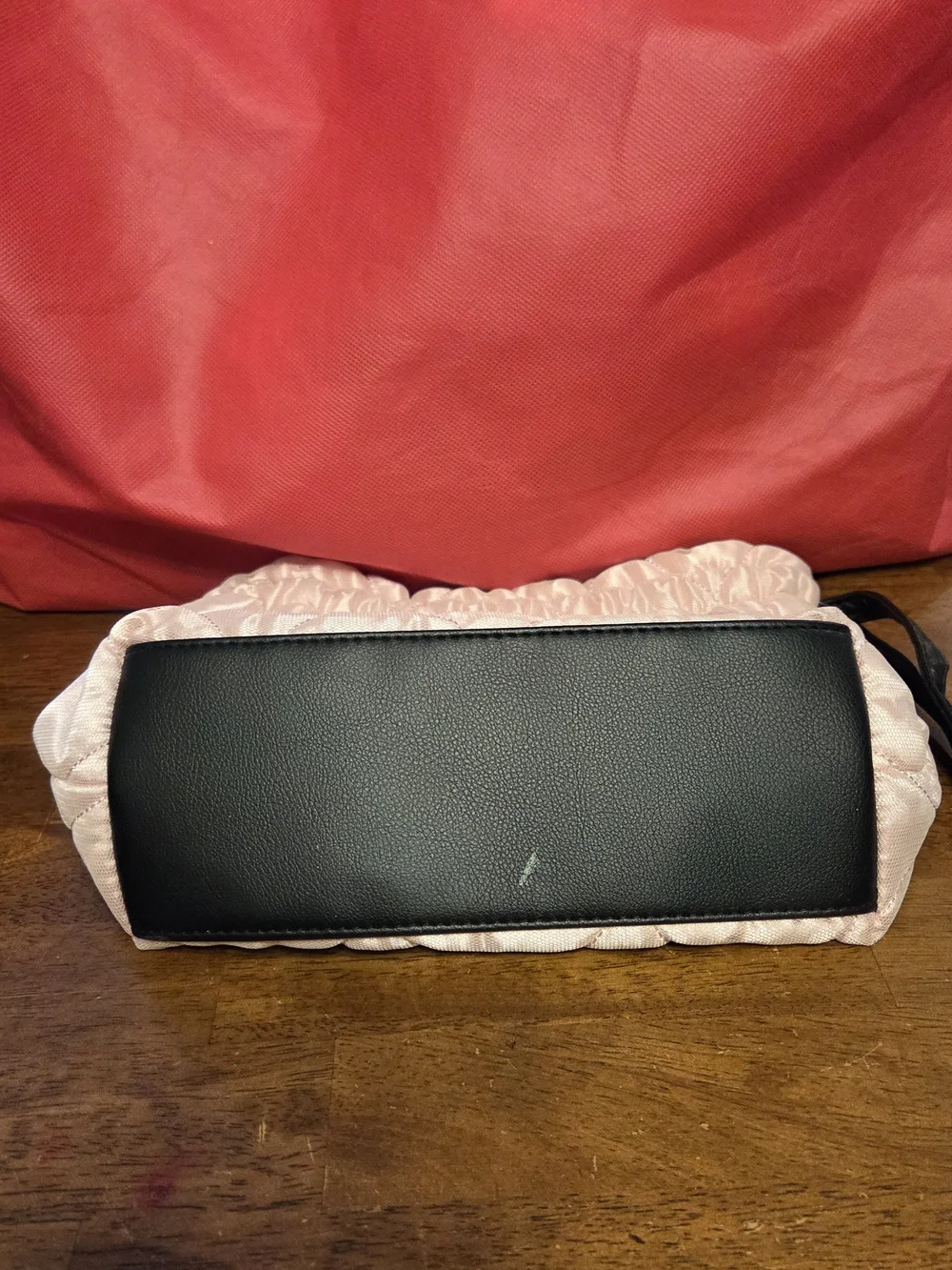 Victoria's Secret Quilted Light Pink Drawstring Makeup Bag